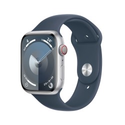 🔥¡Compra ya tu Watch 9 aluminio 45 Cell Plata Banda Azul M/L en iCanarias.online!