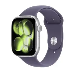 🎁 Regalo de Navidad y Reyes Watch 11 46 mm Plata Correa deportiva Niebla lila S/M