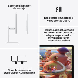 Studio Display XDR con vidrio estándar y soporte ajustable en inclinación y altura